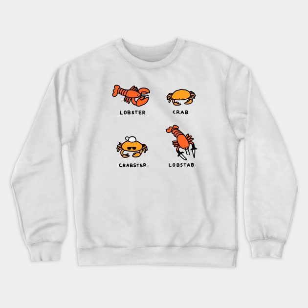 Lobster + Crab Crewneck Sweatshirt by obinsun